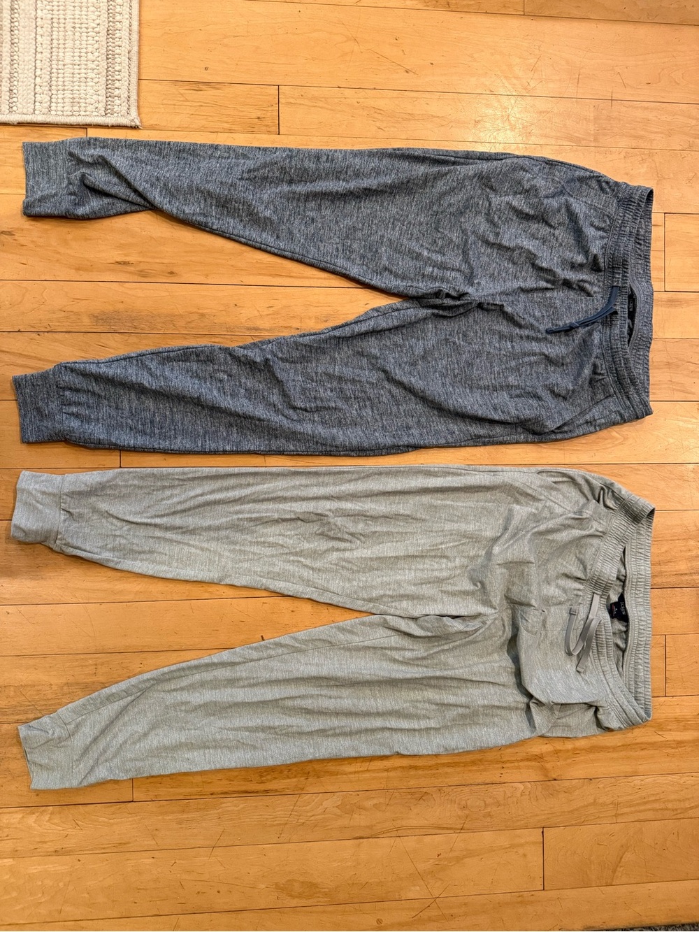 Two-Pairs of JCrew jogger Pants in Light Blue and Light Gray